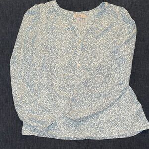 LOFT Sky Blue Floral Blouse